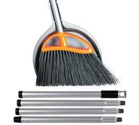Aricasa Home Prodcuts - cod. 131/702 - Scopa "Arco" Angolare Media per Uso Interno ed Esterno con Manico Componibile 4 Pezzi e Paletta - Fibra Media Alta