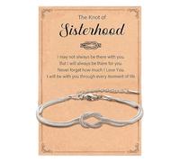 ARICHDUDE Braccialetti dell'amicizia da donna, braccialetto per migliore amica, con nodo d'amore, regalo di compleanno, Natale, regalo per donne, migliore amica, anima sorella, 6.5in, Acciaio