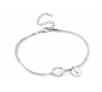 ARICHDUDE Braccialetto da donna con ciondolo a forma di lettera dalla A alla Z, con nodo infinito, regalo di compleanno per donne, coppie, amici, sorella, Acciaio inossidabile, Nessuna pietra preziosa