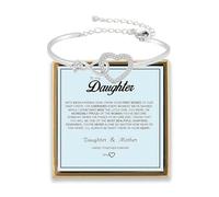 ARICHDUDE Braccialetto Infinity Forever Love a forma di cuore per ragazza, braccialetto in acciaio inox, per Natale, compleanno, laurea, regalo per la mamma, 4.5 inches, Acciaio inossidabile, Nessuna