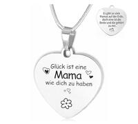 ARICHDUDE Collana a forma di cuore per mamma, in acciaio inox, regalo di compleanno per mamma e figlia, Acciaio inossidabile, Nessuna pietra preziosa