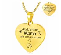 ARICHDUDE Collana a forma di cuore per mamma, in acciaio inox, regalo di compleanno per mamma e figlia, Acciaio inossidabile, Nessuna pietra preziosa