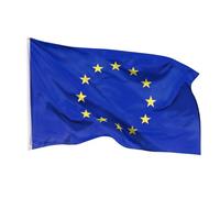 Aricona Bandiera Europa 90x150cm - europea - grande - resistente alle intemperie - con occhielli in ottone - tessuto 100% poliestere - cuciture doppie robuste e colori vivaci - ideale per uso esterno