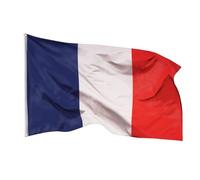 Aricona Bandiera Francia 90x150cm - francese - resistente alle intemperie - con occhielli in ottone - 100% poliestere - cuciture doppie robuste e colori vivaci - ideale per gli amanti delle bandiere