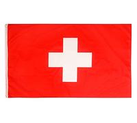 Aricona Bandiera Svizzera 90x150cm - resistente alle intemperie - con occhielli in ottone - 100% poliestere - cuciture doppie robuste e colori vivaci - ideale per gli amanti delle bandiere