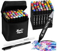 ariel-gxr 48 colori alcool, set di penne alcool a doppia punta, 2 secondi ad asciugatura rapida, pennarelli per adulti, graffiti per manga, design, pittura, disegno