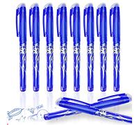 ARIEL-GXR Penne a Sfera Cancellabili, 0.5mm Penna Cancellabile, Blu Colorate Penne Gel con Gomma, Penna Roller Ricaricabile, Penne Cancellabili per Scuola Elementare, Forniture per Ufficio (8 Pezzi)