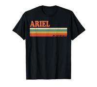 Ariel Retro Personalizzato Nome Vintage Stripes Maglietta