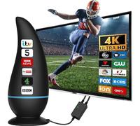 Ariels 2026 - Antenna TV digitale da interni, con ripetitore di segnale per Freeview, antenna TV digitale amplificata 4K 1080P HD con cavo lungo 4,7 m