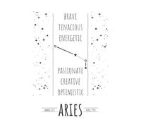 Aries Constellation Zodiac Journal: Black and White Astrology Themed Composition Notebook, Diary, or Daily Log for Astronomy Lovers | 6x9 Inches | 50 Pages | Paperback