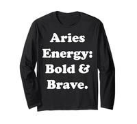 Aries Energy Bold And Brave Horoscope Funny Saying Maglia a Manica