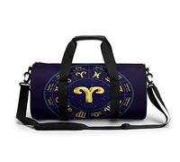 Aries in Circle Borsa da palestra portatile per donne e uomini borsa da viaggio per sport stampa Gymbag divertente borsa da yoga