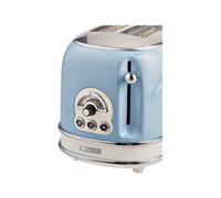 Ariete 155 Tostapane Vintage 2 fette di pane - con pinze - 6 livelli di tostatura - 810 Watt- Acciaio Inox - Linea Vintage - Celeste