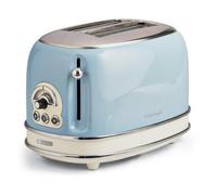 Ariete 155 Tostapane Vintage 2 fette di pane - con pinze - 6 livelli di tostatura - 810 Watt- Acciaio Inox - Linea Vintage - Celeste