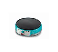 Ariete 202 Crepes Maker Party Time - Piastra per Crepes antiaderente - 2 spatole in legno - ricettario - 1000 W - Azzurro