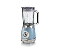 Ariete 583, Frullatore Vintage con tazza in vetro da 1,5 Litri, 4 Lame in Acciaio Inox, 4 Velocità + Pulse,1000 Watt, Celeste