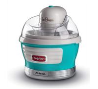 Ariete 643 Ice Cream Maker Party Time, Macchina per fare il gelato, 12W, Capacità 1,5 L, Cestello estraibile con doppio isolamento, Tempo preparazione 30 minuti, Coperchio per aggiunta ingredienti, Azzurro