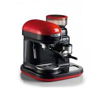 Ariete 1318 Macchina da Caffè con Macinacaffè - 1 filtro - Montalatte - 15 bar - 1080 Watt - 0,8 Litri - Linea Moderna - Rosso
