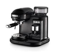 Ariete 1318 Moderna Macchina per caffè espresso con macinacaffè integrato, per caffè in grani e macinato, cappuccinatore per schiuma di latte, 1 filtro, 1080 W, 800 cc, nero