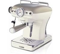 Ariete 1389 Macchina da Caffè Espresso di Design - per Polvere e cialde ESE - filtro 1 e 2 tazze - Montalatte - 850 Watt - Linea Vintage - Beige