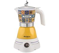 Ariete 1358/1P Moka Aroma Positano, Moka elettrica, 400W, 2/4 tazze, Cordless, Spegnimento automatico, Mantenimento temperatura