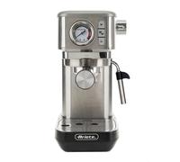 Ariete 1381 Macchina da caffè con manometro, compatibile con caffè in polvere e cialde ESE, 1300 W, Capacità 1,1 L, 15 bar di pressione, Filtro ½ tazze, Dispositivo Cappuccino, Silver