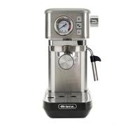 Ariete 1381 Macchina da caffè con manometro, compatibile con caffè in polvere e cialde ESE, 1300 W, Capacità 1,1 L, 15 bar di pressione, Filtro ½ tazze, Dispositivo Cappuccino, Silver