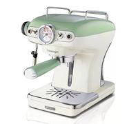 Ariete 1389 Macchina da Caffè Espresso di Design - per Polvere e cialde ESE - filtro 1 e 2 tazze - Montalatte - 850 Watt - Linea Vintage - Verde