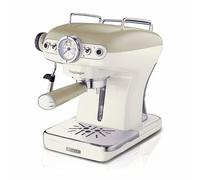Ariete 1389 Macchina da Caffè Espresso di Design - per Polvere e cialde ESE - filtro 1 e 2 tazze - Montalatte - 850 Watt - Linea Vintage - Beige