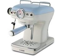 Ariete 1389 Macchina da Caffè Espresso di Design - per Polvere e cialde ESE - filtro 1 e 2 tazze - Montalatte - 850 Watt - Linea Vintage - Celeste