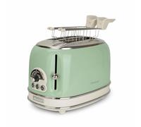 Ariete 155 Tostapane Vintage 2 fette di pane - con pinze - 6 livelli di tostatura - 810 Watt- Acciaio Inox - Linea Vintage - Verde