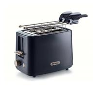 Ariete 157 Tostapane Breakfast, 760W, Capacità 2 fette di pane, Pinze in acciaio inox, 7 livelli di doratura, Pulsante stop, Tocco freddo, Dark & Sahara Grey