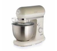 Ariete 1588 Impastatrice Planetaria - Pane, pizza e dolci - 7 Velocità - 3 Fruste - 5,5 Litri - Acciaio Inox - 2400 Watt - Linea Vintage - Beige