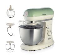 Ariete 1588 Impastatrice Planetaria - Pane, pizza e dolci - 7 Velocità - 3 Fruste - 5,5 Litri - Acciaio Inox - 2400 Watt - Linea Vintage - Verde