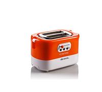 Ariete 159 Toastime - Tostapane con Pinze per 2 fette di pane - 9 Gradi di Doratura - 700 Watt - Bianco e Arancio