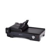 Ariete 1916 Multi Grill 3 in 1 - Griglia Elettrica, Barbecue, Piastra liscia e rigata - apertura a 180° - Termostato regolabile - 2400 Watt - Nero