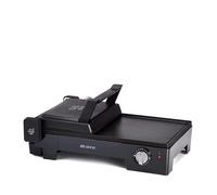 Ariete 1916 Multi Grill 3 in 1 - Griglia Elettrica, Barbecue, Piastra liscia e rigata - apertura a 180° - Termostato regolabile - 2400 Watt - Nero