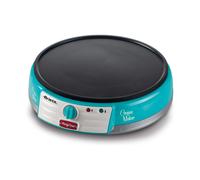 Ariete 202 Crepes Maker Party Time - Piastra per Crepes antiaderente - 2 spatole in legno - ricettario - 1000 W - Azzurro