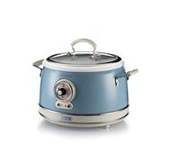 Ariete 2904 Rice Cooker - Cuociriso Elettrico con bowl in ceramica - Sushi fatto in casa - Multicooker - Linea Vintage - 3,5 L - 650 W - Celeste
