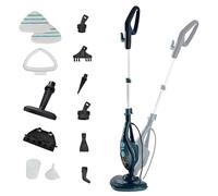 Ariete 4164 Steam mop 10 in 1, Scopa lavapavimenti a vapore, Uccide 99,9% di germi e batteri, Kit accessori, Autonomia illimitata, 1500 Watt, Blu