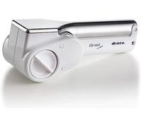 Ariete 44 Gratì Metal - Grattugia Elettrica Senza Filo - 1 kg formaggio con 1 ricarica - 2 rulli fori grandi e fini - bianco e argento