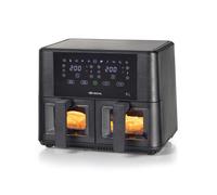 Ariete 4631 Friggitrice ad aria Doppia 9L, 2400W, Capacità totale 9L, 11 programmi, Multifunzione, Fino a 3,6 kg di fritto Temperatura fino a 200°C, Doppio cestello, Nero