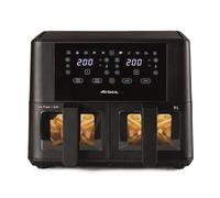 Ariete 4631 Friggitrice ad aria Doppia 9L, 2400W, Capacità totale 9L, 11 programmi, Multifunzione, Fino a 3,6 kg di fritto Temperatura fino a 200°C, Doppio cestello, Nero