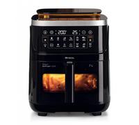 Ariete 4636 Friggitrice ad aria con funzione vapore+ Grill, 1700W, Funzione essiccazione, 10 funzioni di cottura, Cestello trasparente, Timer, Luce interna, Nero