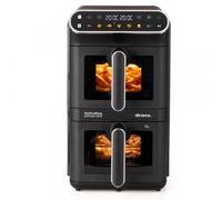 Ariete 4640/00 Air Fryer Vertical DUO, Friggitrice ad aria doppia verticale, 2460W, 11L, Due cestelli, Sync e Dual, 6 programmi, Funzione Grill, Fino a 200°C