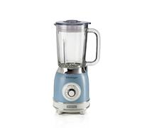 Ariete 583, Frullatore Vintage con tazza in vetro da 1,5 Litri, 4 Lame in Acciaio Inox, 4 Velocità + Pulse,1000 Watt, Celeste