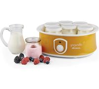 Ariete 617 Yogurella - Yogurtiera Elettrica - 7 vasetti in vetro - 1,3kg di yogurt fatto in casa - 20 Watt - Bianco e Giallo