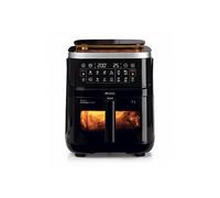 Ariete 4636 Friggitrice ad aria con funzione vapore+ Grill, 1700W, Funzione essiccazione, 10 funzioni di cottura, Cestello trasparente, Timer, Luce interna, Nero