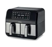 Ariete 4624 Airy Fryer Dual, Friggitrice ad aria con doppio cestello, 1700 W, Capacità 8L, 3 Funzioni di cottura, Pannello digitale LED Touch, 8 programmi preimpostati, Timer, 2 cestelli, Nero