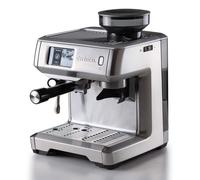 Ariete 1312, Macchina da Caffè con Display Digitale, Macinacaffè Integrato, Compatibile con Caffè in Polvere e Cialde ESE, 15 Bar Massime, Filtro 1 o 2 Tazze, Lancia per Cappuccino, 1600W, Silver